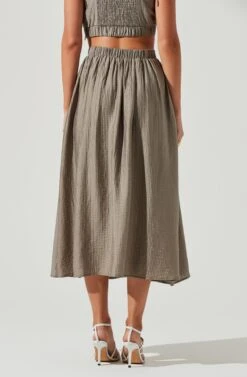 Terra Bella High Waist Midi Skirt -Chic Ladies Wear Shop ACS9085 MUSHROOM 4