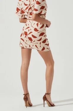 Nirina Abstract Print Mini Skirt -Chic Ladies Wear Shop ACS9087 RUSTABSTRACT 5