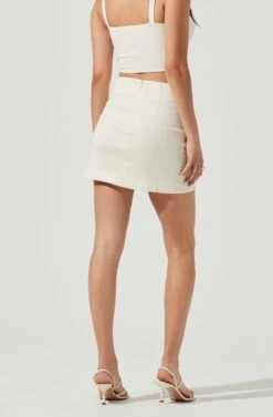 Monet Double Slit Mini Skirt -Chic Ladies Wear Shop ACS9093B CREAM 6 e07cc518 9668 45e5 9872 828d898ce375
