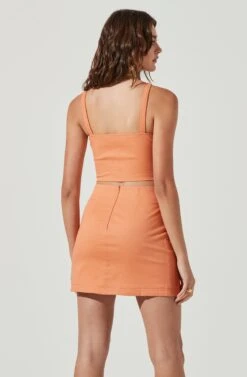 Monet Double Slit Mini Skirt -Chic Ladies Wear Shop ACS9093B PAPAYA 6 d4e6864e 0962 486f 8f54 60ed51a8481c