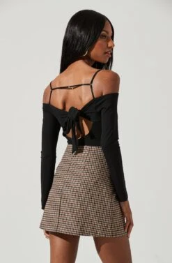 Alessa Cold Shoulder Long Sleeve Bodysuit -Chic Ladies Wear Shop ACS9107 BROWNBLACK 0664 aea1697d ba4d 4cbe a6cc 3e092b92d1ca