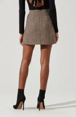 Brina Plaid Mini Skirt 23 Brina Plaid Mini Skirt -Chic Ladies Wear Shop ACS9107 BROWNBLACK 0670