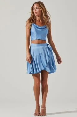 Ellery Ruffle Mini Skirt -Chic Ladies Wear Shop ACS9122 SKYBLUE 1