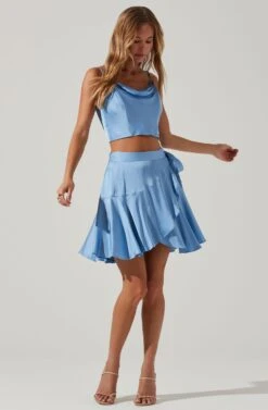 Ellery Ruffle Mini Skirt -Chic Ladies Wear Shop ACS9122 SKYBLUE 2