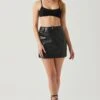 Ezra Faux Leather Mini Skirt -Chic Ladies Wear Shop ACS9135 BLACK 3