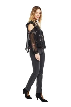 Chantelle Top -Chic Ladies Wear Shop ACT12559 BLACK MULTI FLORAL 02