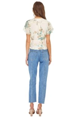 Wren Top -Chic Ladies Wear Shop ACT13302 CREAM BLUSH FLORAL 03