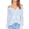 Monroe Top -Chic Ladies Wear Shop ACT13319 WHITE BLUE STRIPE 00