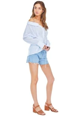 Monroe Top 8 Monroe Top -Chic Ladies Wear Shop ACT13319 WHITE BLUE STRIPE 02