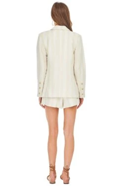 Barrett Blazer -Chic Ladies Wear Shop ACT13376 NATURAL STRIPE 03