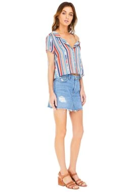 Logan Top -Chic Ladies Wear Shop ACT13387 GEO MULTI STRIPE 02
