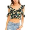 Thea Crop Top -Chic Ladies Wear Shop ACT13480 BLACK MARIGOLD FLORAL 00 03dee731 bb16 493b 806d f73c900625c3