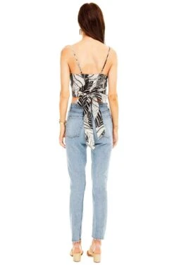 Yuna Top -Chic Ladies Wear Shop ACT13624 BLACK CREAM PALM 03