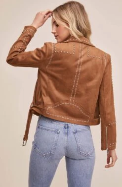 Venice Moto Jacket -Chic Ladies Wear Shop ACT13785 CARAMEL 5