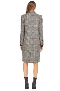Kensington Coat -Chic Ladies Wear Shop ACT13910 BLACK MUSTARD PLAID 03