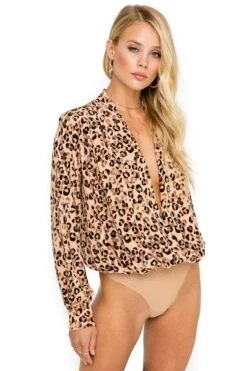 Surplice Leopard Bodysuit -Chic Ladies Wear Shop ACT13952C LEOPARD PRINT 05 19ea5844 7e14 46e6 ba65 82c7c3503f2f