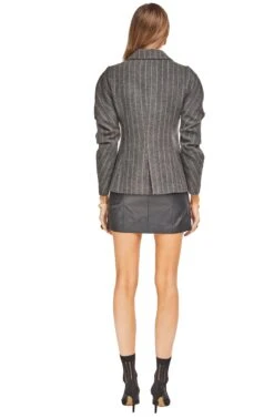 Arden Blazer -Chic Ladies Wear Shop ACT15001 CHARCOAL BROWN STRIPE 03