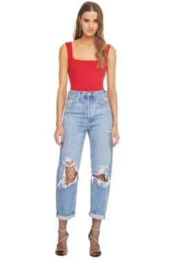 Nellie Tank Bodysuit -Chic Ladies Wear Shop ACT15122 CHERRY RED 1