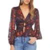 Gianna Blouse Top -Chic Ladies Wear Shop ACT15127 PLUM RED FLORAL 00