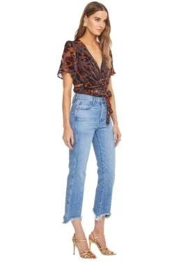 Veda Floral Bodysuit -Chic Ladies Wear Shop ACT15133 GOLDEN RUST FLORAL 02