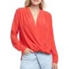 Long Sleeve Surplice Top -Chic Ladies Wear Shop ACT15231 RED 00