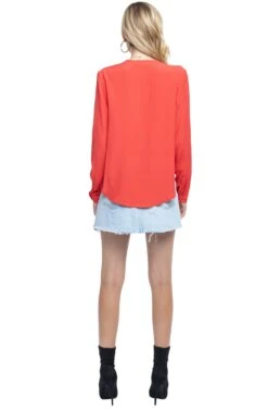 Long Sleeve Surplice Top -Chic Ladies Wear Shop ACT15231 RED 03