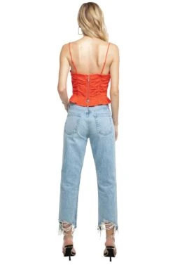 Riley Crop Top -Chic Ladies Wear Shop ACT15257B CORAL RED 3