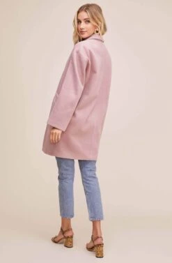 One Button Closure Topcoat -Chic Ladies Wear Shop ACT15261 LAVENDER 4