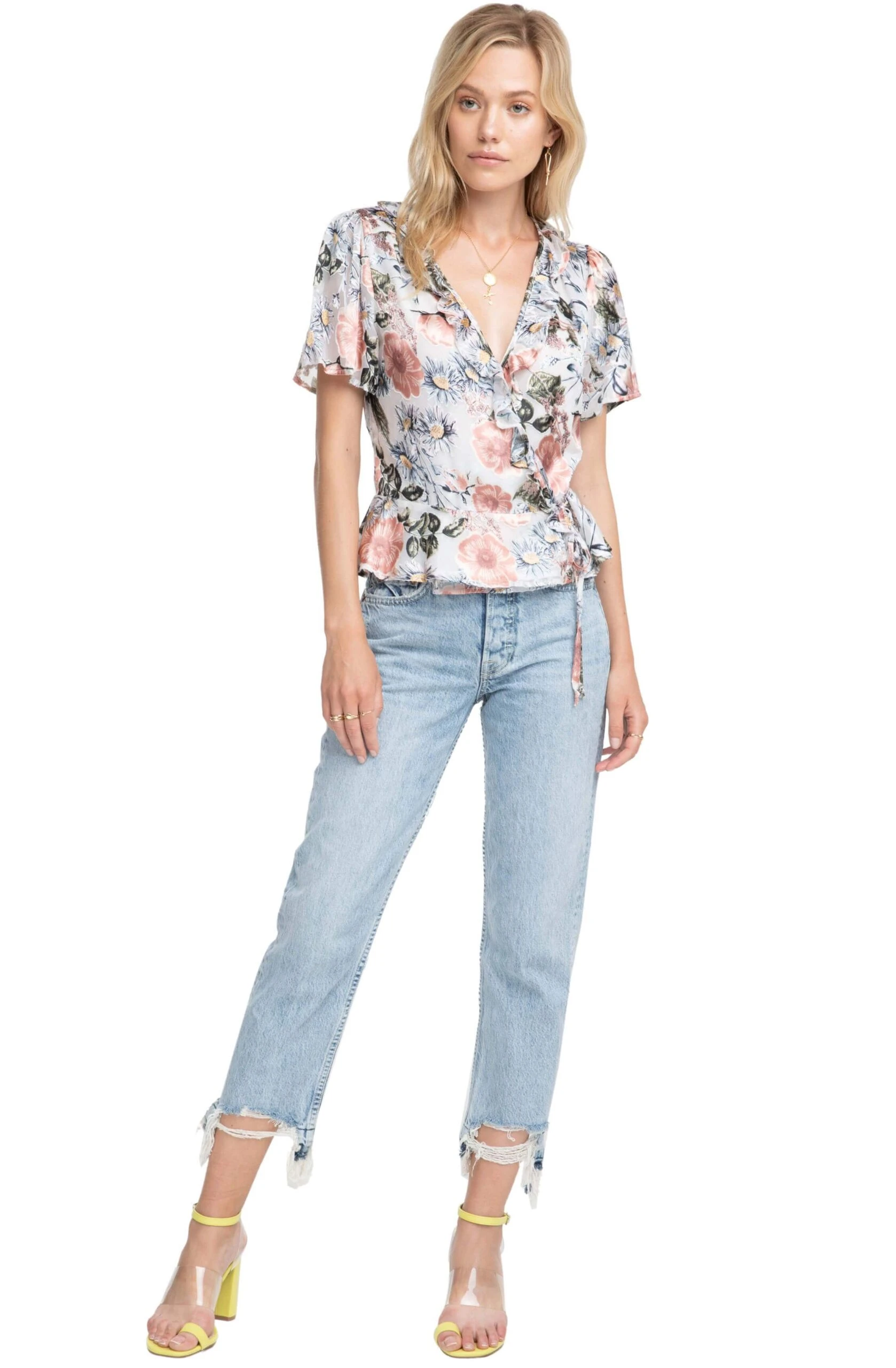 Caleb Ruffle Trim Floral Top 4 Caleb Ruffle Trim Floral Top - Image 2