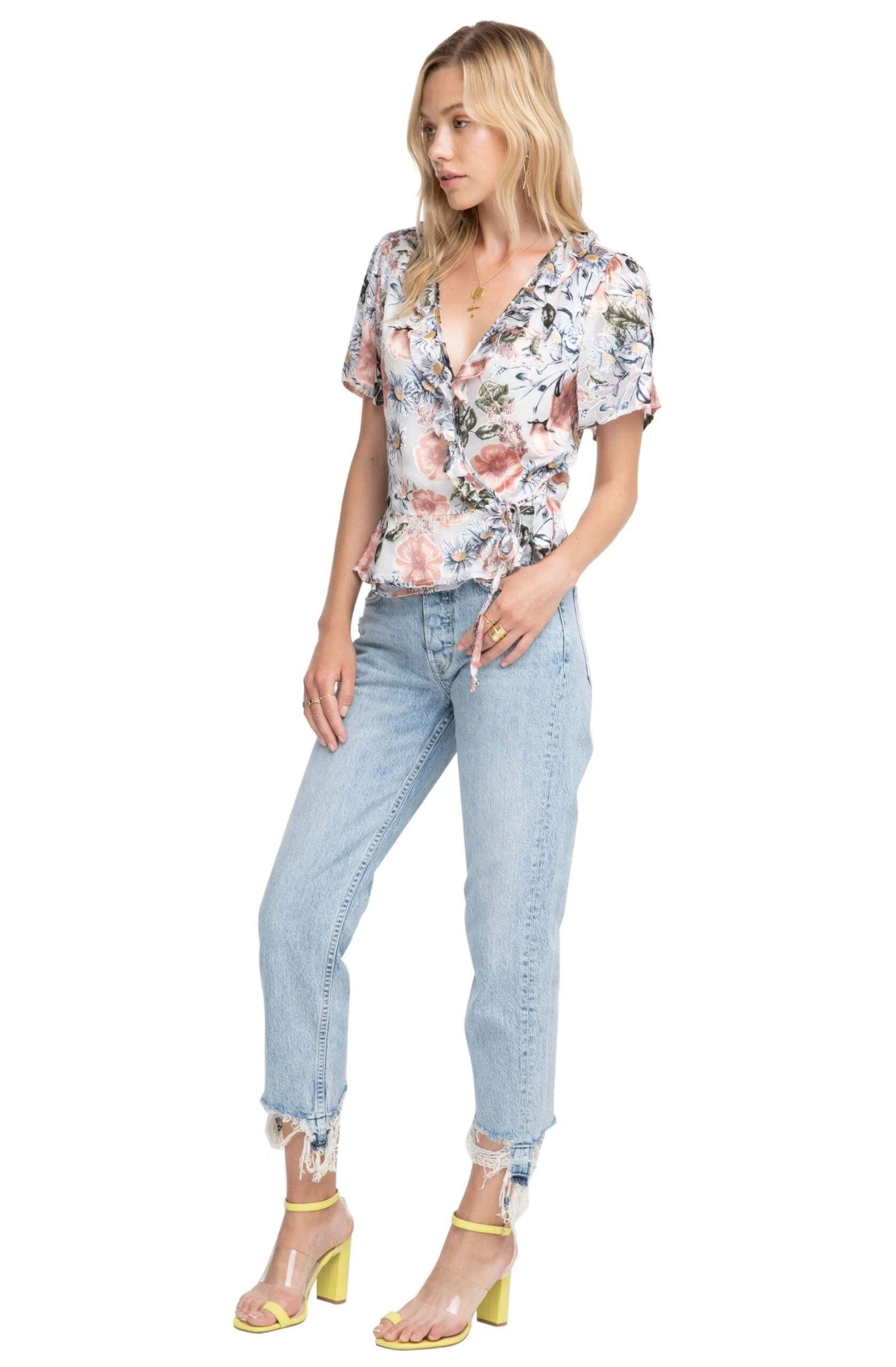 Caleb Ruffle Trim Floral Top 5 Caleb Ruffle Trim Floral Top - Image 3