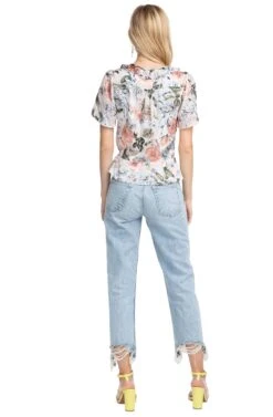 Caleb Ruffle Trim Floral Top 9 Caleb Ruffle Trim Floral Top -Chic Ladies Wear Shop ACT15316 PINK MULTI FLORAL 3