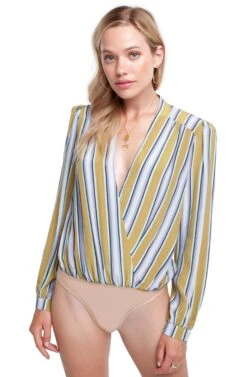 Quinn Striped Bodysuit 10 Quinn Striped Bodysuit -Chic Ladies Wear Shop ACT15351 MOSS MULTI FLORAL 4