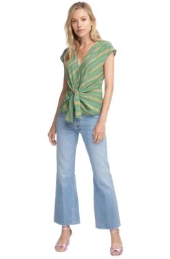 Clark Striped Top 9 Clark Striped Top -Chic Ladies Wear Shop ACT15362 EMERALD STRIPE 1