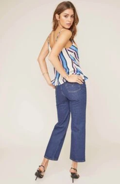 Ruth Striped Wrap Top -Chic Ladies Wear Shop ACT15398 PERIWINKLE MULTI STRIPE 5A