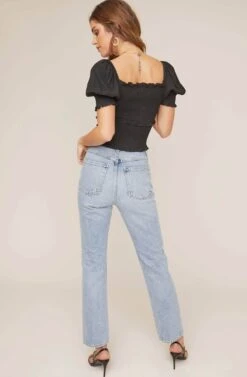 Glenna Smocked Top -Chic Ladies Wear Shop ACT15411 BLACK 3 2 A