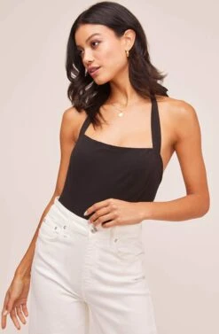 Shelley Halter Bodysuit -Chic Ladies Wear Shop ACT15417 BLACK 6A