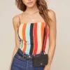 Shirlee Striped Tank Top -Chic Ladies Wear Shop ACT15440 AQUA ORANGE STRIPE 5A