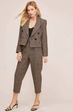 Manhattan Blazer 12 Manhattan Blazer -Chic Ladies Wear Shop ACT15501 HAZELNUT HOUNDSTOOTH 1