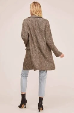 Keller Coat -Chic Ladies Wear Shop ACT15537 TAUPE CHEVRON MULTI 4