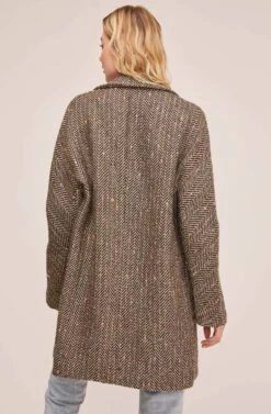 Keller Coat -Chic Ladies Wear Shop ACT15537 TAUPE CHEVRON MULTI 5