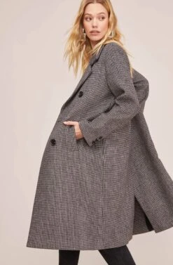 Vernon Houndstooth Coat -Chic Ladies Wear Shop ACT15538B BLACK WHITE HOUNDSTOOTH 4