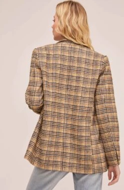 Greta Blazer 12 Greta Blazer -Chic Ladies Wear Shop ACT15553 HONEY MUSTARD PLAID 5