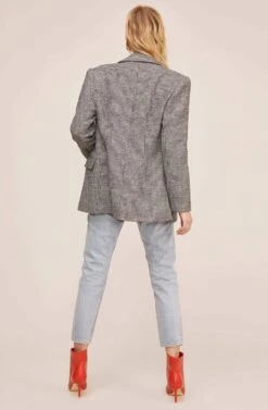 Arlo Blazer -Chic Ladies Wear Shop ACT15554 BLACK WHITE HOUNDSTOOTH 4