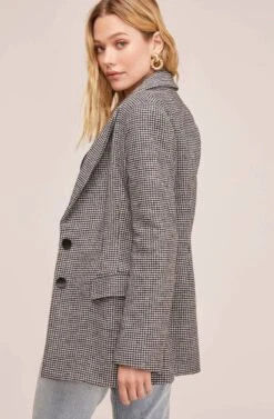 Arlo Blazer -Chic Ladies Wear Shop ACT15554 BLACK WHITE HOUNDSTOOTH 5