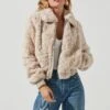Suzanne Faux Fur Jacket -Chic Ladies Wear Shop ACT15588C OATMEAL 1