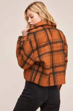 Dakota Plaid Jacket -Chic Ladies Wear Shop ACT15589 RUST BLACK PLAID 5