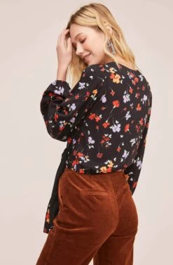 Melanie Floral Top -Chic Ladies Wear Shop ACT15593 BLACK MULTI FLORAL 5