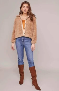 Teddi Jacket -Chic Ladies Wear Shop ACT15608 CARAMEL 1A