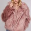 Adair Faux Fur Jacket -Chic Ladies Wear Shop ACT15612 DUSTY PINK 2