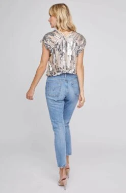 Spritzer Sequin Bodysuit -Chic Ladies Wear Shop ACT15636 CHAMPAGNE SEQUIN 4